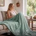 thumbnail image 3 of U by Bedsure Green Fleece Queen Blanket for Couch - Super Soft Cozy Blankets for Women, Girls, 90x90 inches, 3 of 9
