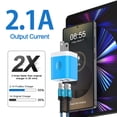 thumbnail image 2 of USB C Block, Dual Port Charger Block with 2pcs 10FT Type C Charging Cable, Type C Charger Block Fast Charging USB C Wall Charger Plug Brick Cube Box Power Station Phone Charger Cords, Blue, 2 of 9