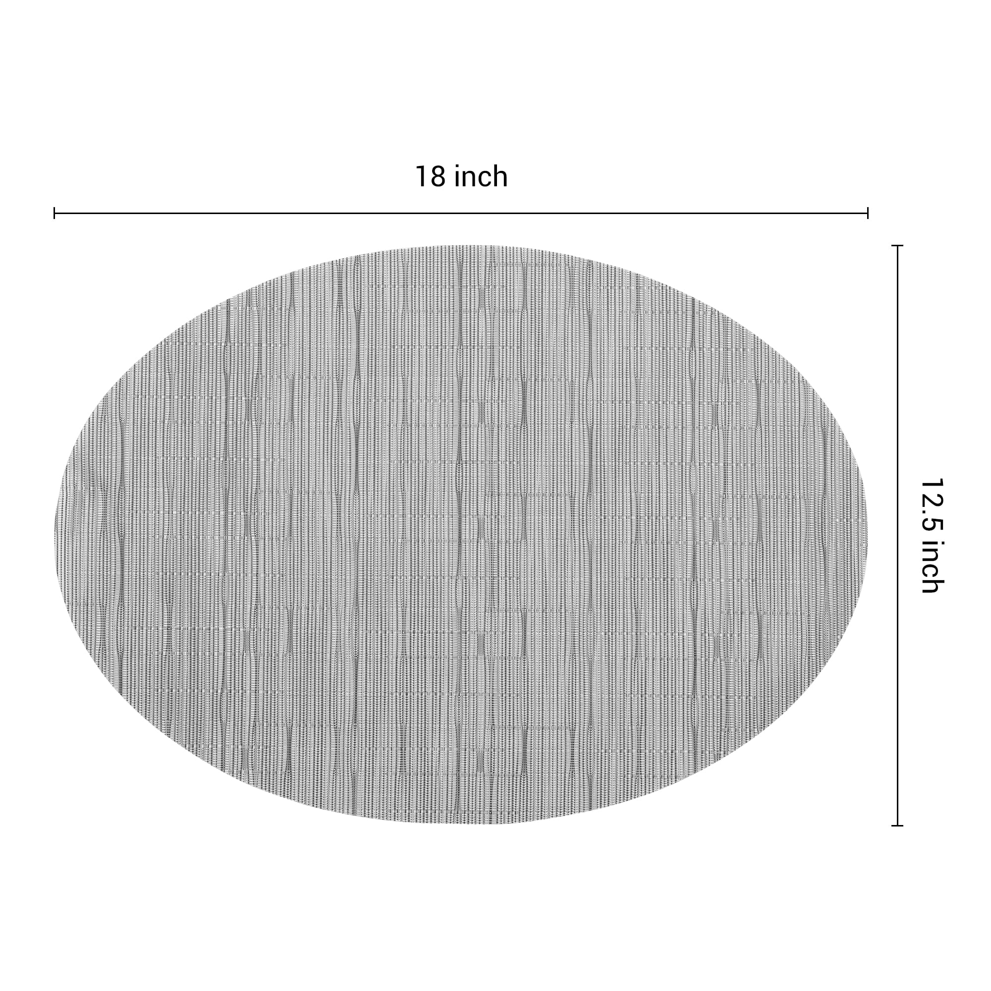 Unique Bargains Set of 6 Oval Placemats for Dining Table Decor Table Placemats Silver Gray