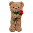 thumbnail image 1 of Soft Velvet Holding Rose Stuffed Animal Cute For Valentine Birthday Anniversary, 1 of 4