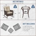 thumbnail image 3 of POTEBAN 3-Piece Outdoor Rocking Chairs, Brown Wicker Patio Furniture with Thickened Cushions and Table for Porch (Beige), 3 of 8