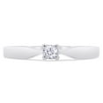 thumbnail image 2 of 1/10 CT Round Cut Natural White Diamond Solitaire Engagement Wedding Ring In 14K White Gold Plated 925 Sterling Silver (Color: I-J, Clarity: I2-I3, 0.10 Cttw) -6.5, 2 of 7