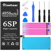 UYWGF-Battery for iPhone 6s Plus, 4950mAh Replacement Battery for iPhone A1634 A1687 A1699 with Complete Replacement Kits, Two Set Adhesive Strips and Waterproof Seals -High Capacity 0 Cycle