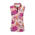 thumbnail image 2 of Uorisanigo Classic Flowers Womens Golf Shirt Fashionable 1/4 Zipper Hiking Running Workout Tops Relaxed Sleeveless Workout Tops for Women Size XL, 2 of 7