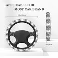 thumbnail image 3 of Honeii Monochrome Botanical Illustration Print Stretch Elastic Steering Wheel Cover - Universal 15", Fits Sedans, SUVs, Vans, & Trucks Effortlessly, 3 of 6
