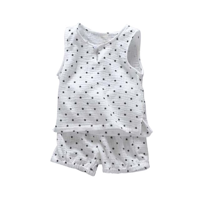 Besolor Ensemble Bébé Garçon Débardeur Sans Manches à Col Rond et Short Vêtements d'Été 1-5 Ans