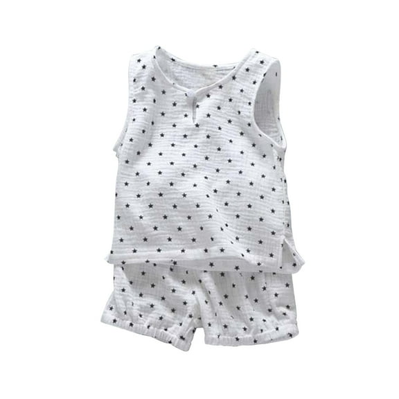 Odeerbi Toddler Two-piece Set Boys Summer Outfits Tank Tops Kids Bear Pendant Sleeveless Vest Shorts Baby 2025 Casual Clothes Set Beige