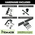 thumbnail image 3 of Homacer Black Rustic Double Track U-Shape Bypass Sliding Barn Door Hardware Kit, for Two/Double Doors, 15ft Long Flat Track, T-Shape Design Roller, Heavy Duty, for Interior & Exterior Use, 3 of 6