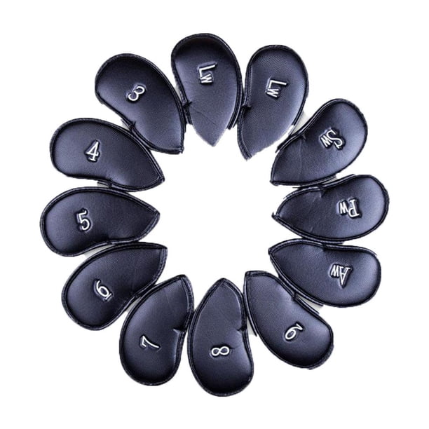 Cubiertas de cabeza de hierro DYNWAVEMX 12x para palos de golf de material cuero sintético impermeable