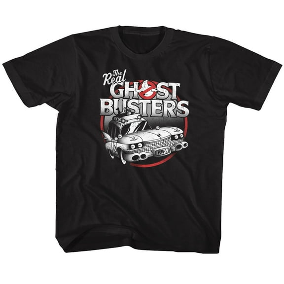 Real Ghostbusters The Car Black Youth T-Shirt