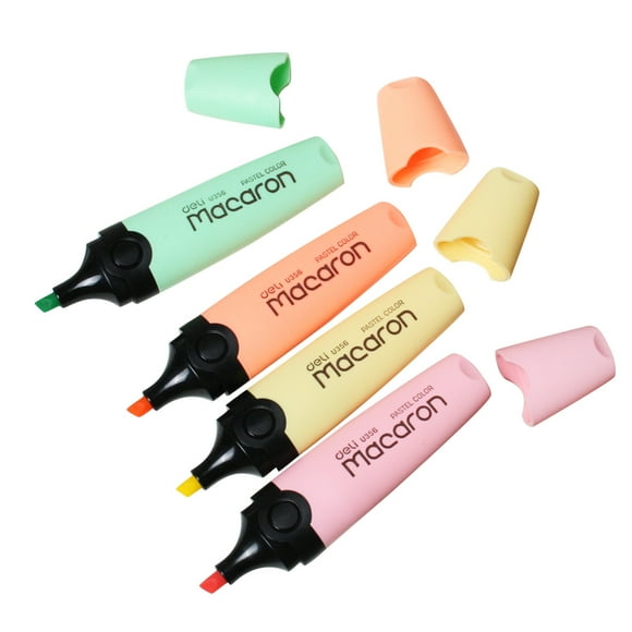 Marcatextos Pastel Plumones Macaron Deli 4 Pzs Resaltadores