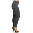 thumbnail image 2 of K-Cliffs Women's Plus Size Solid Color Casual Seamless Fleece Lined Legging, Charcoal, 95% Polyester, 5% Spandex, 2 of 5