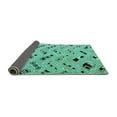 thumbnail image 2 of Ahgly Company Indoor Round Solid Turquoise Blue Modern Area Rugs, 6' Round, 2 of 4