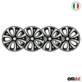 thumbnail image 6 of OMAC - Matt Black with White Hub Caps 15 Inch Set of 4, Tapas para Rines 15, Premium Wheel Covers 15 Inch, R15 Rim Cover Set, Snap On Durable Car Replacement Exterior Accessories, 6 of 7