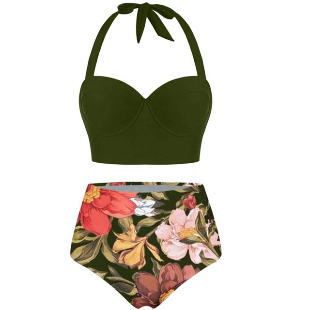 Bikini de Dos Piezas Con Estampado Para Mujer, Traje de Baño Con Almohadilla Push-Up, Conjunto de Ropa de Playa Odeerbi ODB117947