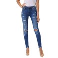 thumbnail image 2 of Kan Can Women's Mid Rise Super Skinny Jeans - Distressed - KC5055 D 11/29, 2 of 4
