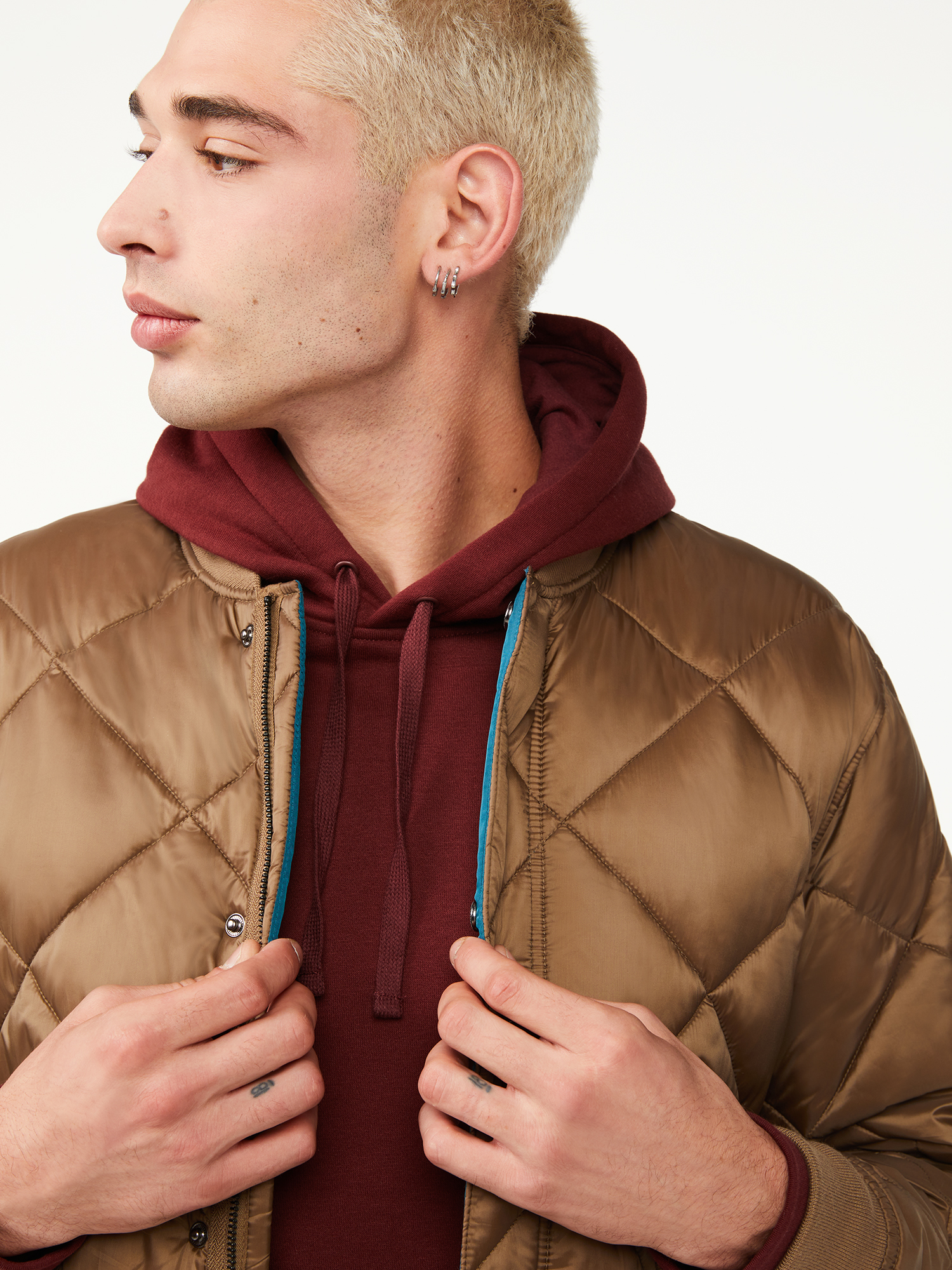 Free Assembly Men's Quilted Bomber Jacket - image 5 of 6