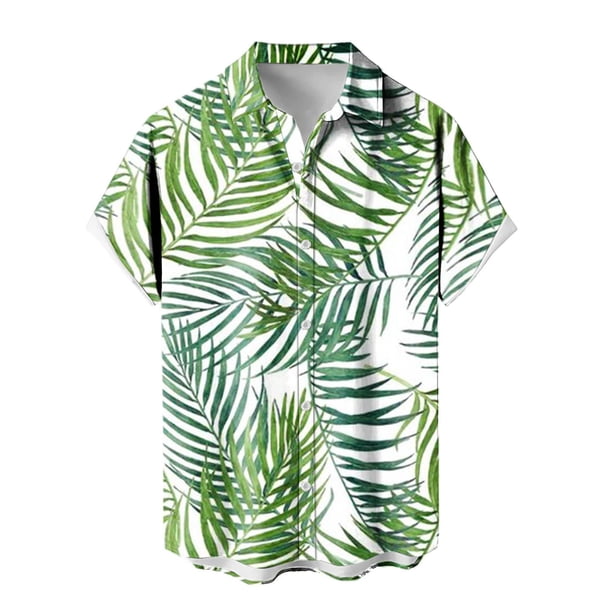 ZHAOCHENG Camisa hawaiana de manga corta para hombre, de verano, con bolsillo frontal, estampado hawaiano, informal, de algodón, estilo funky, de lino para playa, camiseta Y2K para hombre.