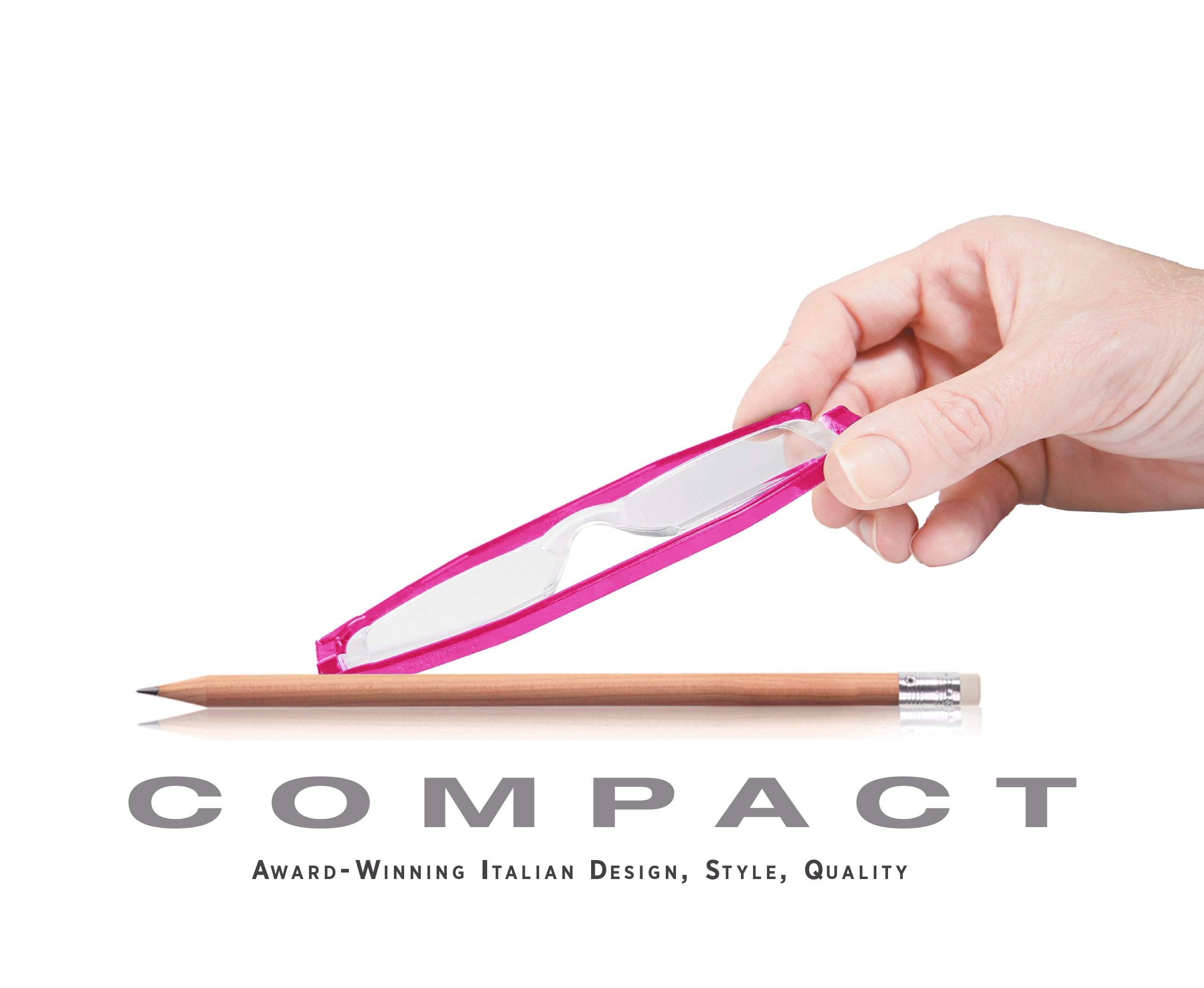Nannini Compact One Travel Reading Glasses Fuchsia Temples Optics 2.5