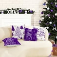 thumbnail image 2 of Purple Christmas Throw Pillow Covers 16x16 Set of 4 Christmas Decoration Trees Deer Snowman Merry Christmas Decorative Holiday Farmhouse Pillow Covers for Holiday Christmas Decoration, 2 of 6