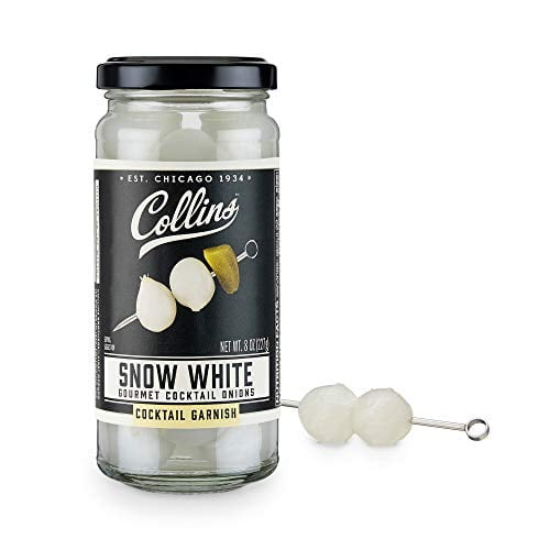Collins Gourmet Snow White Cocktail Onions Premium Garnish for