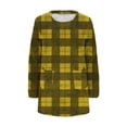 thumbnail image 4 of Ltctricy Women's Fluffy Oversized Sweatshirts Fuzzy Fleece Long Sleeve Crewneck Plaid Pullover Sweater Tops Plush Tunic Sweatshirts(Yellow,Large), 4 of 5