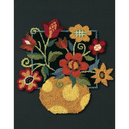 UPC: 0088677732226 | Dimensions  Floral On Black  Punch Needle Kit  8  x 10