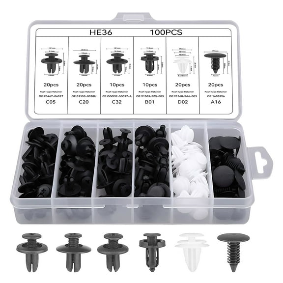 Durable Push Type Car Clips Fastener Kit For Fixing Car Bumper Fender Liner