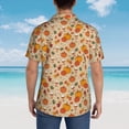 thumbnail image 4 of Honeii Fall Autumn Print Men’s Hawaiian Shirt,Classic Button-Down Short Sleeve Shirt, for Beach, Vacation, and Outdoor Activities,Large, 4 of 7