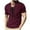 Wine, variant on JUUYY Men's Lace Up Waffle T-Shirt Color Blocked with Drawstring Round Neck Short Sleeve Shirts Pullover Top Black M