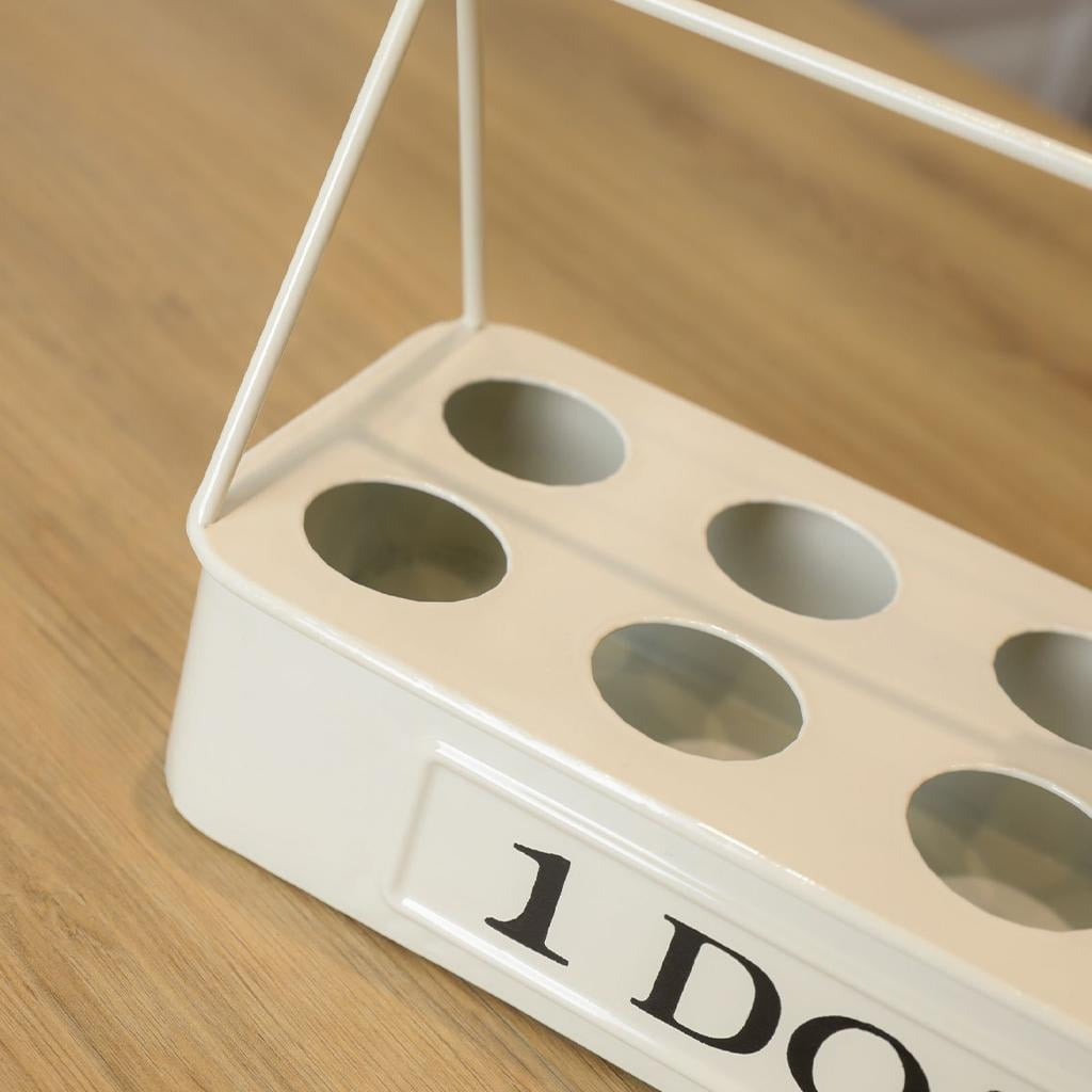 Household Egg Tray Holds 12 Carrier Box Container Rack Dispenser for Fridge Countertop Display Storage White
