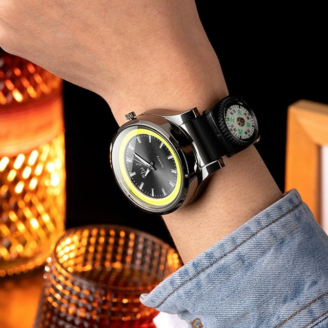 Electronic Rechargeable Lighter Watch Type-C Rechargeable Lighter Outdoor Windproof Tungsten Lighter Watch