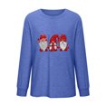 thumbnail image 4 of Femmes Chemises Mode Femmes Automne Hiver Imprimé Col Rond Manches Longues Tops, 4 of 5