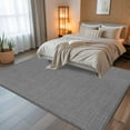 thumbnail image 5 of Dark Gray 5x8 Area Rugs, Farmhouse Burlap Solid Grey Color Modern Linen Texture Non-Skid Rubber Backing Large Rectangle Rugs - Living Room Bedroom Home Office, Indoor Floor Mat Carpets Washable Rug, 5 of 9