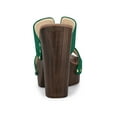 thumbnail image 2 of BLISSFUL STEP Women's Platform High Block Heel Slides Sandals Green (Size 9.5), 2 of 6