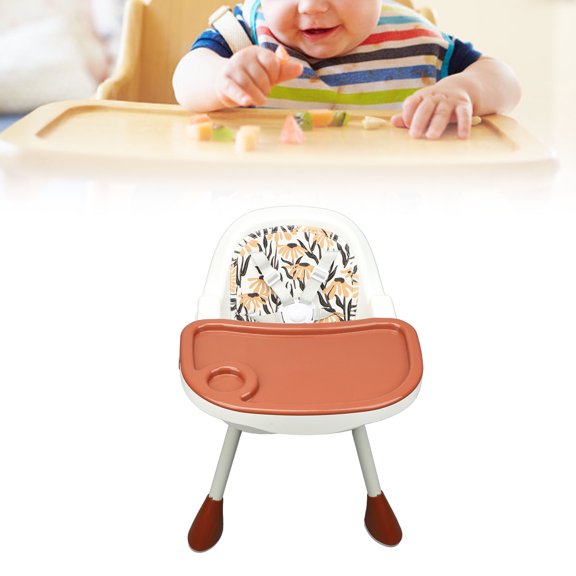 Asiento Elevador Para Comedor De Bebé, Silla Alta Para Bebé Color Café Rojo, Bandeja De Doble Capa Para Uso Doméstico
