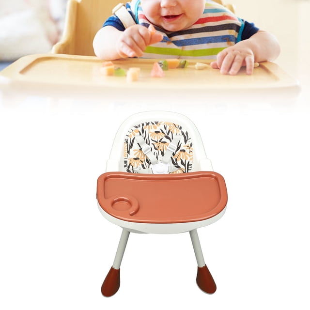 Asiento Elevador Para Comedor De Bebé, Silla Alta Para Bebé Color Café Rojo, Bandeja De Doble Capa Para Uso Doméstico