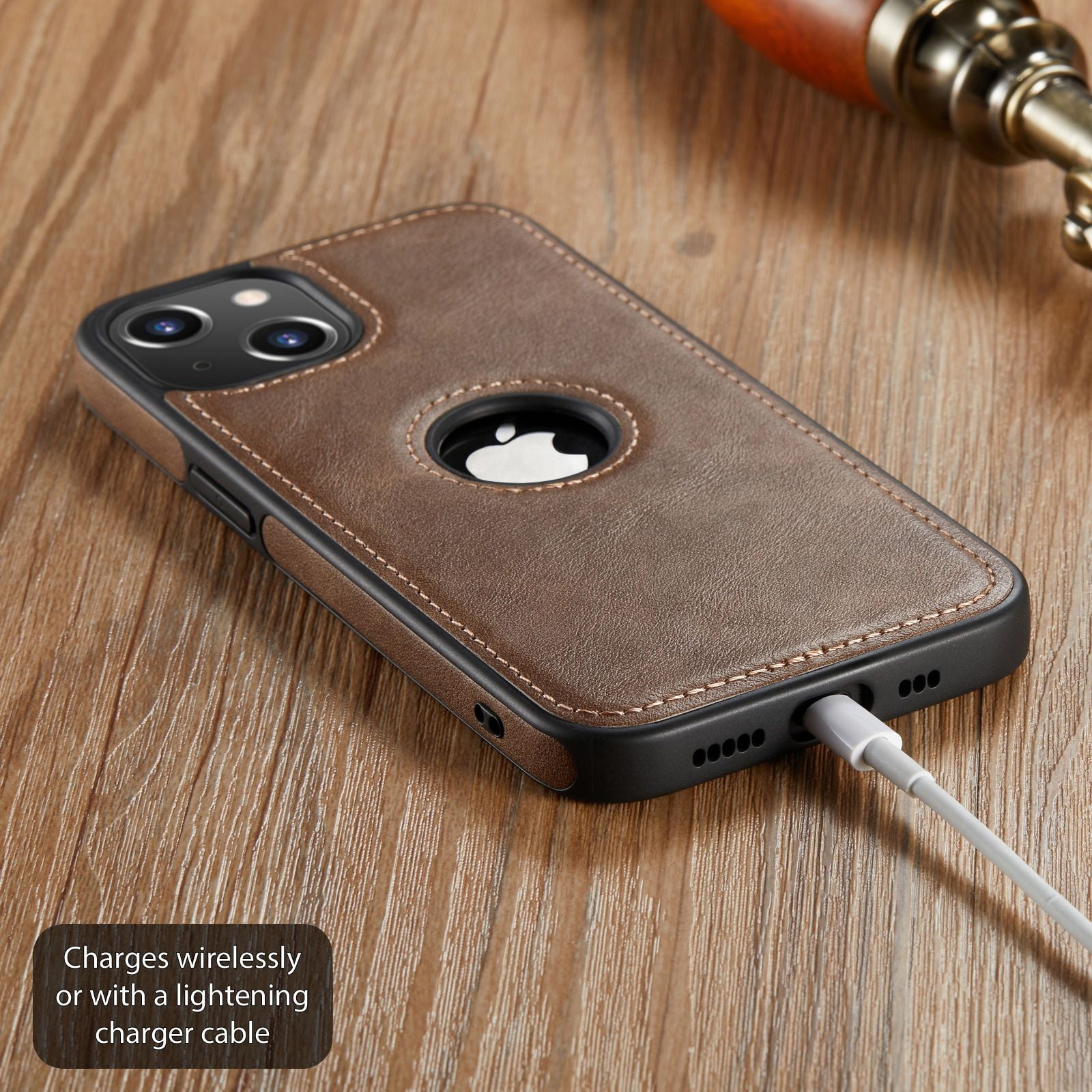 $26.65 Classic Flower LV Protective Leather Back Case For iPhone 11 - Brown