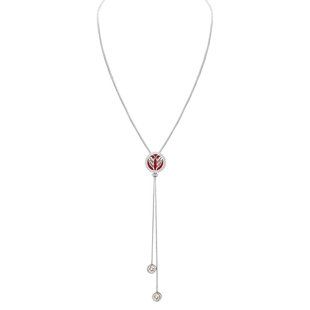 Anavia Anavia Angel Wings Slider Aromatherapy Jewelry Essential Oil Necklace 39.5 inches with Gift Box