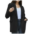 thumbnail image 2 of Ounisa Women's Solid Color Long-Sleeved Lapel Double-Button Design Pocket Slim Office Suit Jacket, 2 of 3