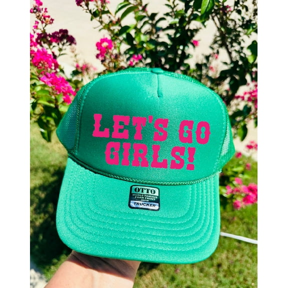 Let's Go Girls Kelly Green Trucker Hat