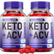 (2 Pack) Bio Health Keto ACV Gummies - Official - BioHealth Keto ACV Advanced Formula Plus Apple Cider Vinegar Dietary Supplement B12 Beet Root Juice Men Women (120 Gummies)