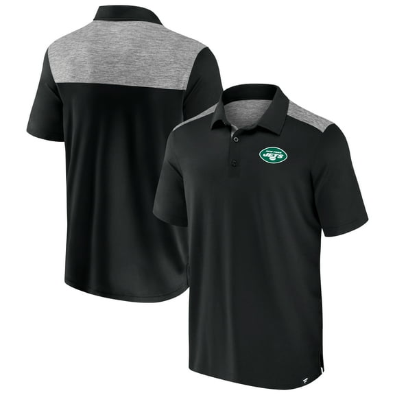 Men's Fanatics Black New York Jets Long Shot Polo