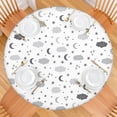 thumbnail image 2 of Round Elastic Tablecloth - Cute Cartoon Waterproof Fitted Table Cover for Kids, Windproof & Spill-Proof with Fun Rainbow Animals Design (44 inches), 2 of 2