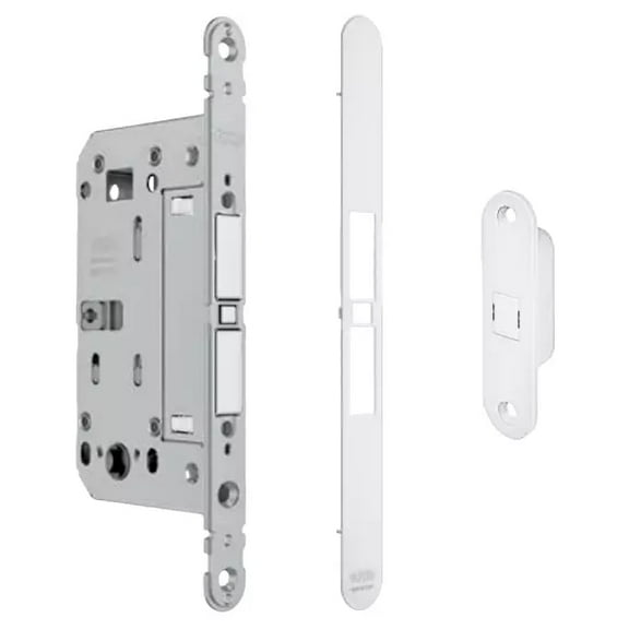 AGB Touch Mortise Silent Magnetic Privacy Door Lock Case for Wooden Frame, 50mm(2 in) Backset, Matte White