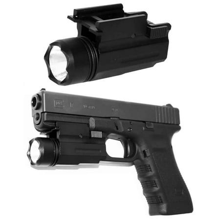 Black Tactical Ultra-Compact LED Handgun Weapon Pistol Light Mini Flashlight (Best Tactical Weapon Light)