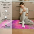 thumbnail image 4 of 2 Pieces Kitchen Rugs, Abstract Anti Fatigue Non Slip Foam Cushioned Art Modern Fuchsia Rose Pink Comfort Indoor Floor Mat Runner Rug Set for Laundry Office Sink Bathroom (17"x48"+17"x24"), 4 of 7