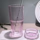 thumbnail image 5 of Vasos de vidrio con tapas y pajitas de vidrio, vaso de vidrio de borosilicato de 20 oz para café helado, agua y batidos, 5 of 5