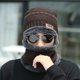thumbnail image 2 of 1 juego de gorro y bufanda de invierno para hombre, conjunto de guantes gruesos de punto, suaves, cálidos, elásticos, coloridos, con orejas de cinco dedos, resistentes al viento, para ciclismo al, 2 of 8