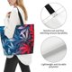 thumbnail image 3 of Balery Red And Blue Leaves Bolsa Tote Estilo Estético con Cremalleras, Bolsa de Hombro, Bolsa de Compras Grande y Plegable, 3 of 8